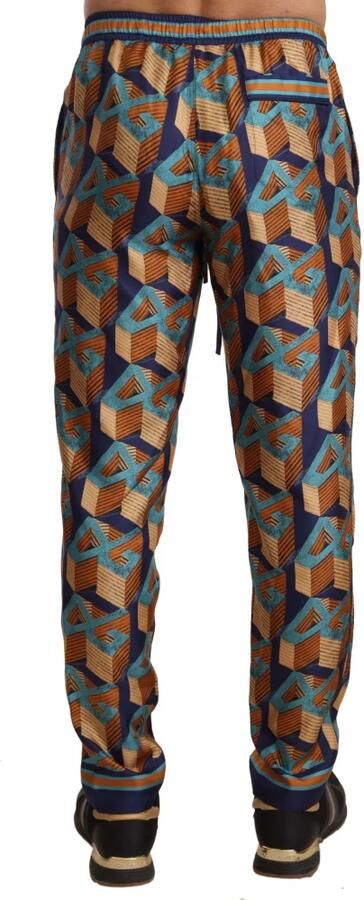 Dolce & Gabbana Multicolor Patterned Joggers Silk Pants Meerkleurig Heren - Foto 2