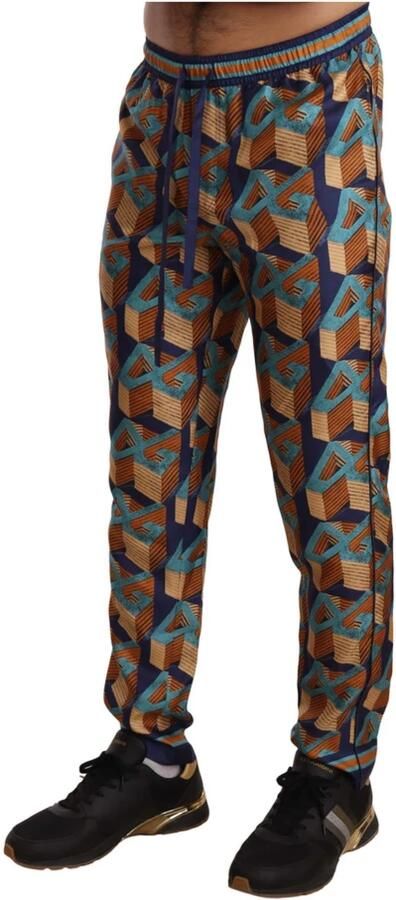 Dolce & Gabbana Multicolor Patterned Joggers Silk Pants Meerkleurig Heren - Foto 2