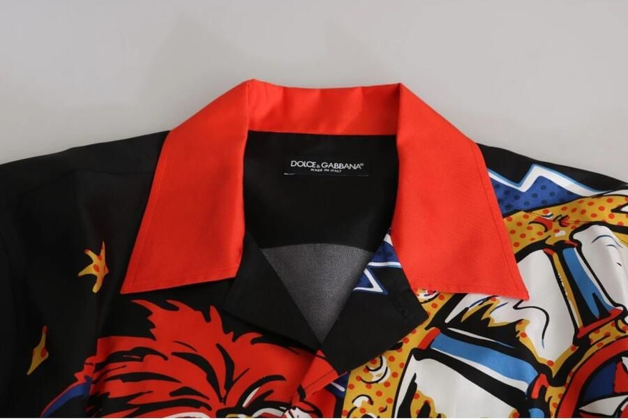 Dolce & Gabbana Zijden Multicolor Bedrukte Casual Overhemd Multicolor Heren - Foto 3