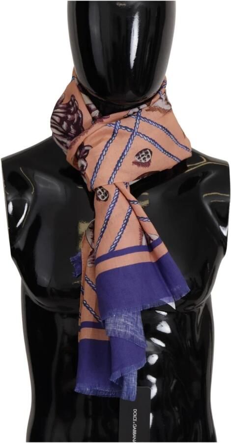 Dolce & Gabbana Zijden sjaal met bloemenpatroon Beige Multicolor Heren - Foto 4