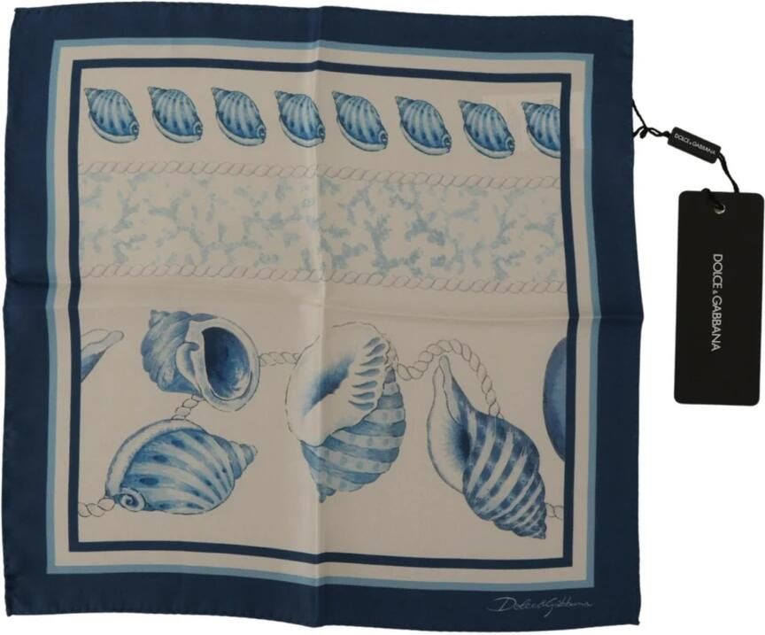 Dolce & Gabbana Zijden Sjaal met Logo Print Blue Heren - Foto 3