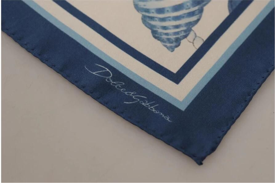 Dolce & Gabbana Zijden Sjaal met Logo Print Blue Heren