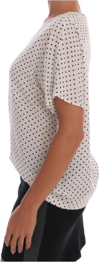 Dolce & Gabbana Zijden T-shirt Top met Polkadots White Dames - Foto 6
