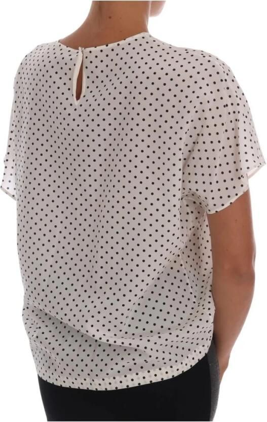 Dolce & Gabbana Zijden T-shirt Top met Polkadots White Dames - Foto 4