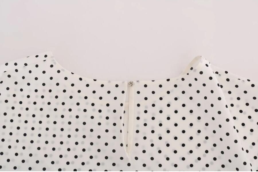 Dolce & Gabbana Zijden T-shirt Top met Polkadots White Dames - Foto 2
