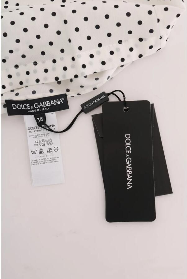 Dolce & Gabbana Zijden T-shirt Top met Polkadots White Dames - Foto 3
