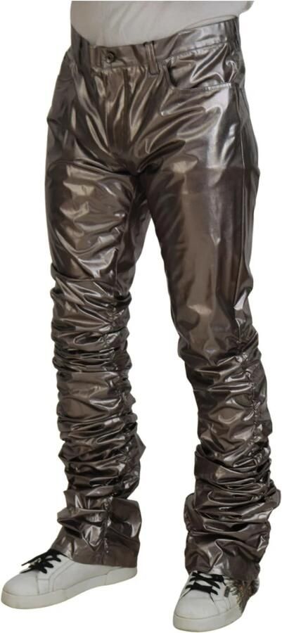 Dolce & Gabbana Metallic Silver Casual Pants Gray Heren - Foto 3