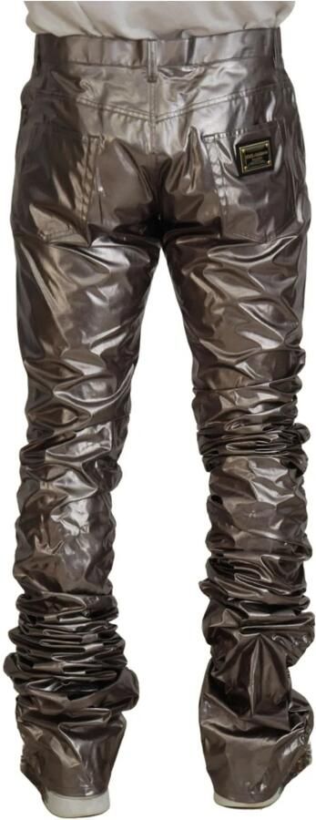 Dolce & Gabbana Metallic Silver Casual Pants Gray Heren - Foto 4