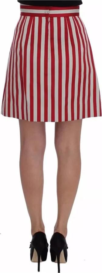 Dolce & Gabbana Zilver Rood Gestreepte A-Lijn Rok Red Dames - Foto 3