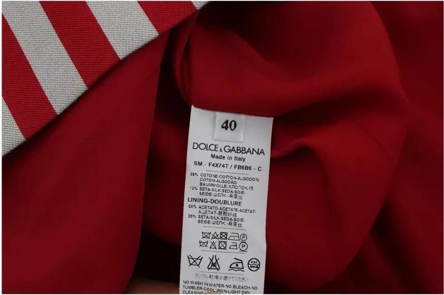 Dolce & Gabbana Zilver Rood Gestreepte A-Lijn Rok Red Dames - Foto 2