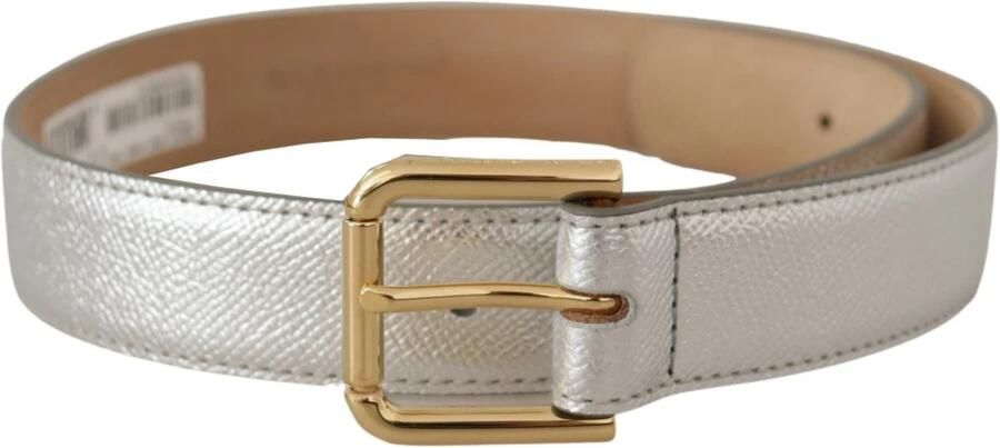 Dolce & Gabbana Paars Kalfsleren Logo Gegraveerde Gesp Riem voor Vrouwen Purple Heren - Foto 8