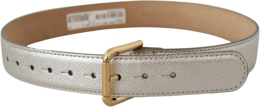 Dolce & Gabbana Paars Kalfsleren Logo Gegraveerde Gesp Riem voor Vrouwen Purple Heren - Foto 9