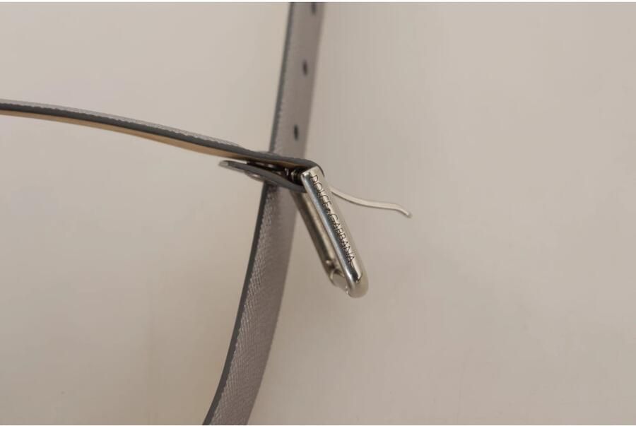 Dolce & Gabbana Paars Kalfsleren Logo Gegraveerde Gesp Riem voor Vrouwen Purple Heren - Foto 2