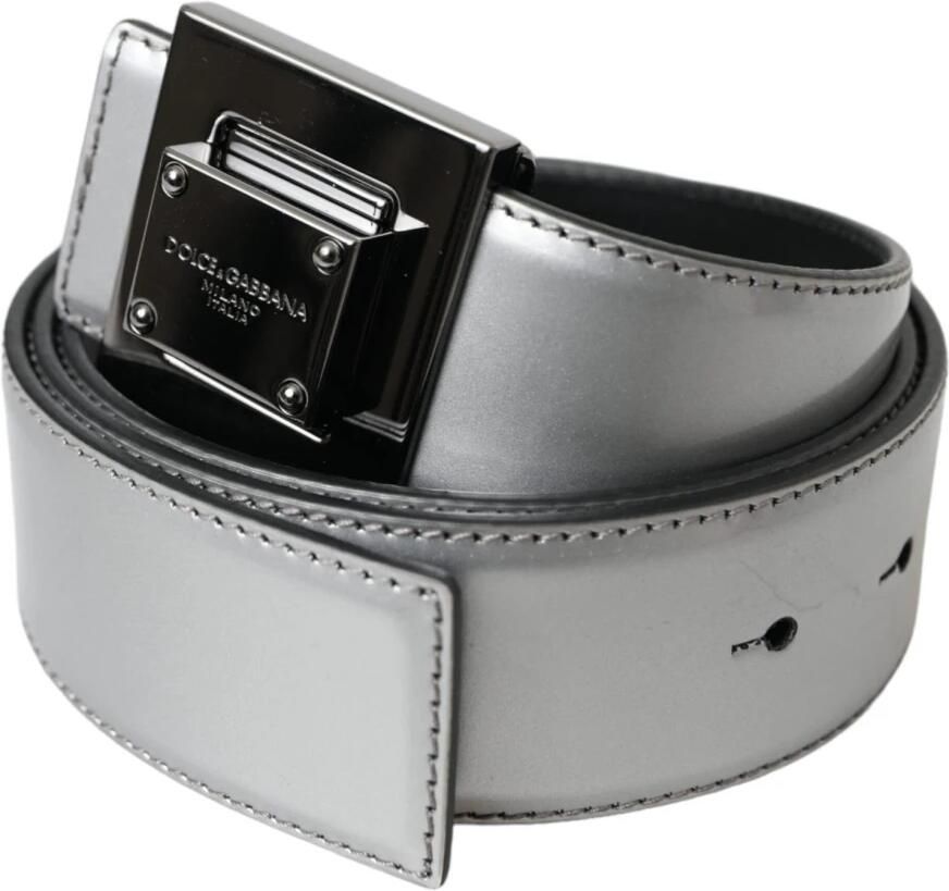 Dolce & Gabbana Zilveren Leren Riem met Metalen Gesp Gray Dames - Foto 5