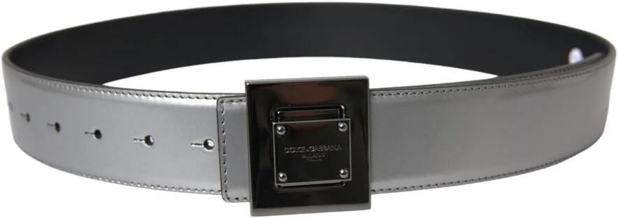 Dolce & Gabbana Zilveren Leren Riem met Metalen Gesp Gray Dames - Foto 4