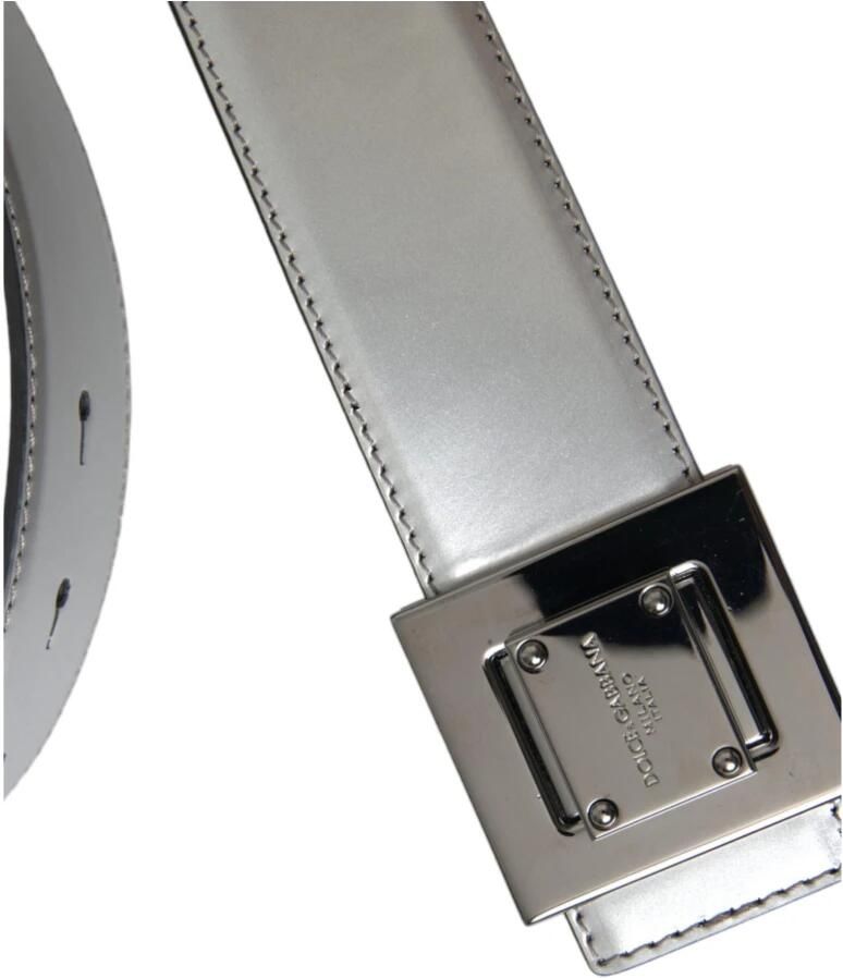 Dolce & Gabbana Zilveren Leren Riem met Metalen Gesp Gray Dames - Foto 2