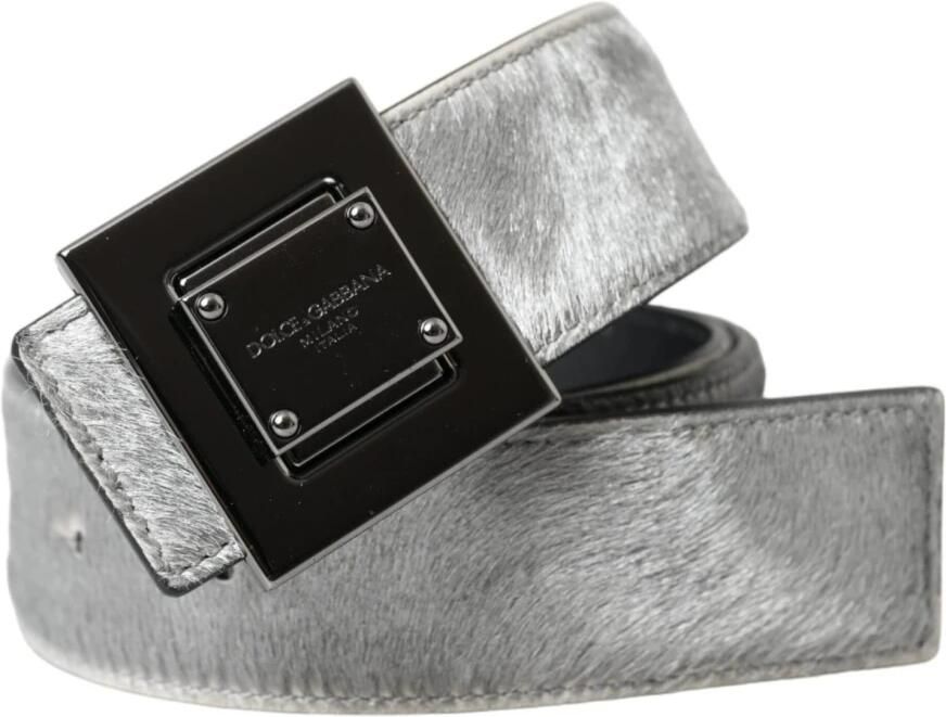 Dolce & Gabbana Zilveren Leren Riem met Metalen Gesp Gray Dames - Foto 4