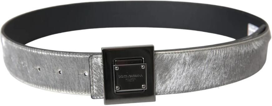 Dolce & Gabbana Zilveren Leren Riem met Metalen Gesp Gray Dames - Foto 3