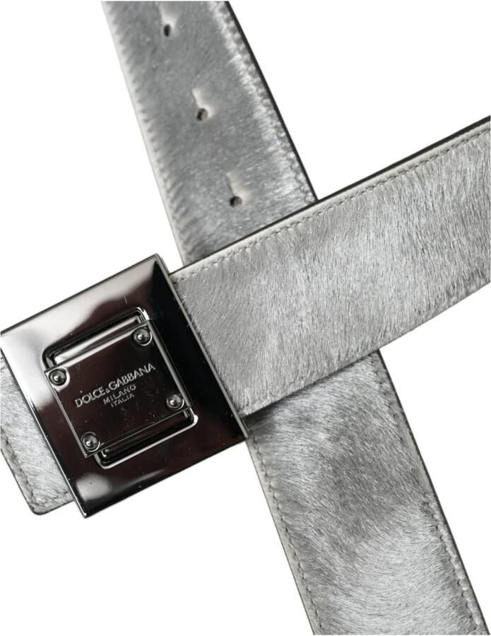 Dolce & Gabbana Zilveren Leren Riem met Metalen Gesp Gray Dames - Foto 2