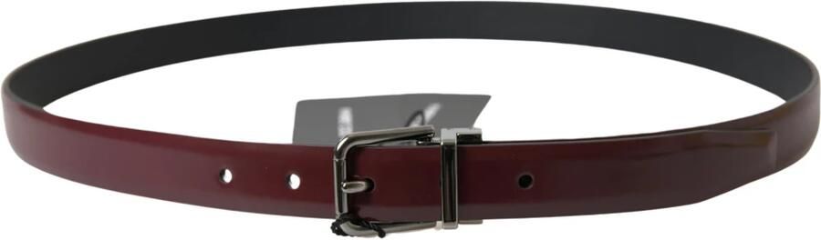 Dolce & Gabbana Elegante Bordeaux Leren Riem met Metalen Gesp Brown Heren - Foto 4