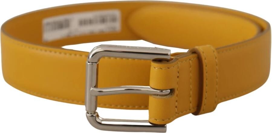 Dolce & Gabbana Zon Geel Leren Riem Yellow Dames