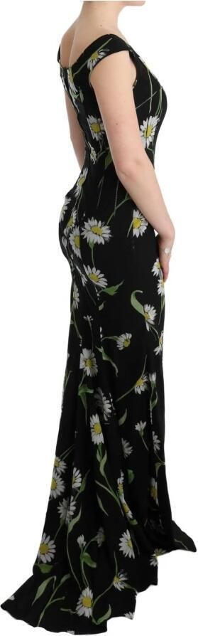 Dolce & Gabbana Zonnebloemprint Maxi Jurk Mouwloos V-hals Black Dames - Foto 5