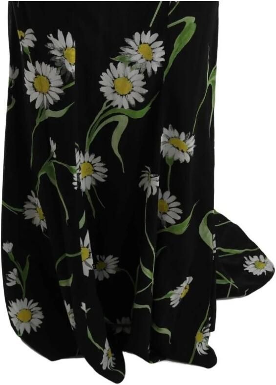 Dolce & Gabbana Zonnebloemprint Maxi Jurk Mouwloos V-hals Black Dames - Foto 2