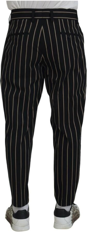 Dolce & Gabbana Zwarte Beige Gestreepte Katoenen Stretchbroek Black Heren - Foto 7