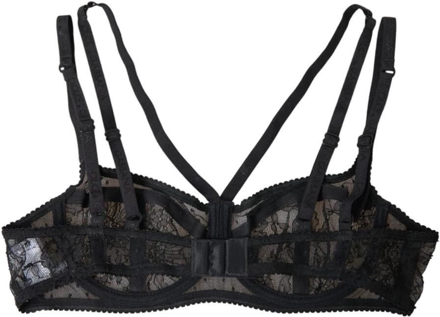 Dolce & Gabbana Zwart bloemen kant balconette ondergoed Black Dames - Foto 3
