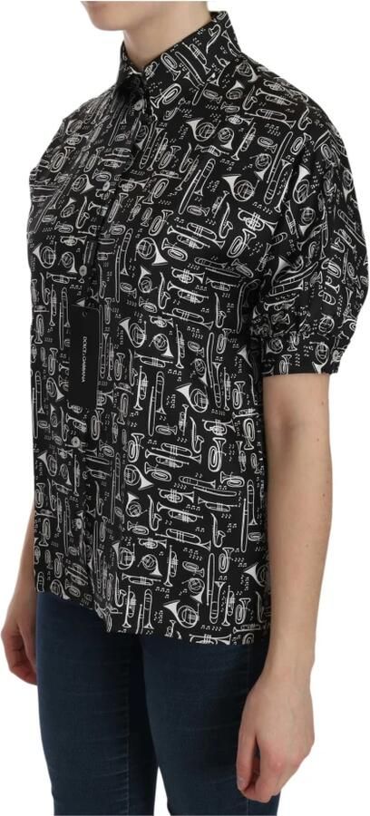 D&G Overhemd D&G Dolce Gabbana Zijden Blouse Muziekinstrumenten Print - Foto 2