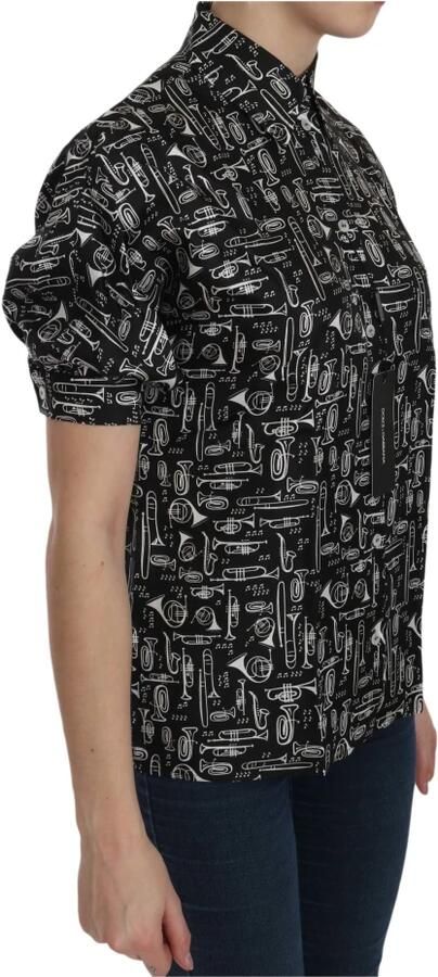 D&G Overhemd D&G Dolce Gabbana Zijden Blouse Muziekinstrumenten Print - Foto 3