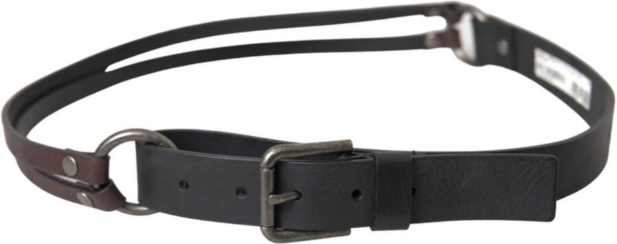 Dolce & Gabbana Zwart Bruin Lederen Zilveren Riem Black Heren - Foto 2