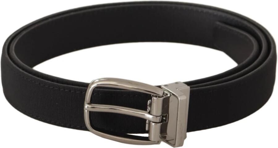 Dolce & Gabbana Elegante zwart canvas en leren riem Black Heren - Foto 3