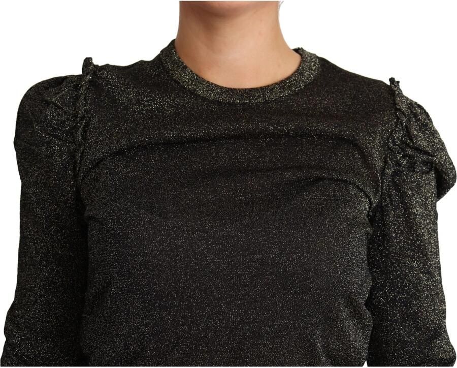 Dolce & Gabbana Zwart Goud Cropped Pullover Sweater Black Dames