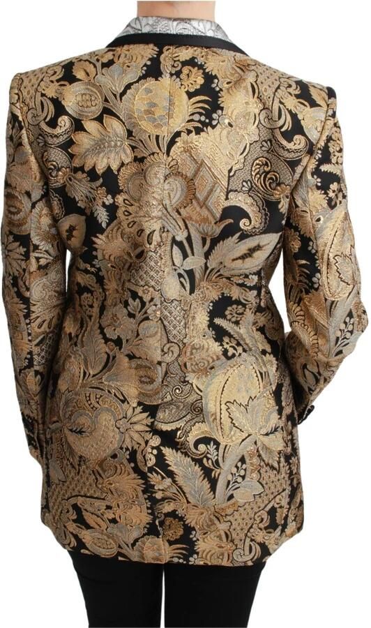 Dolce & Gabbana Zwart Goud Bloemen Jacquard Blazer Multicolor Dames - Foto 2