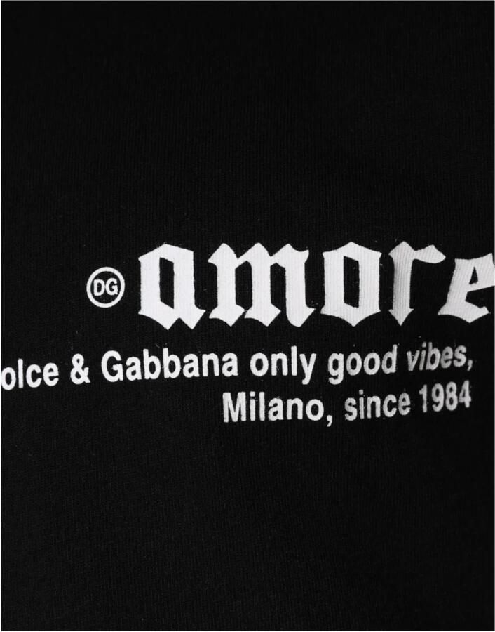 Dolce & Gabbana Zwart Grafisch Print Katoenen T-shirt Black Heren - Foto 4