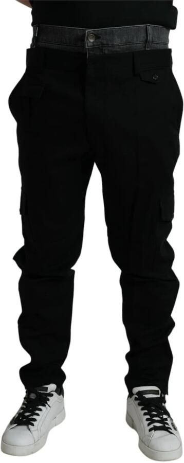 Dolce & Gabbana Zwart Grijs Katoenen Jogger Broek Black Heren - Foto 6