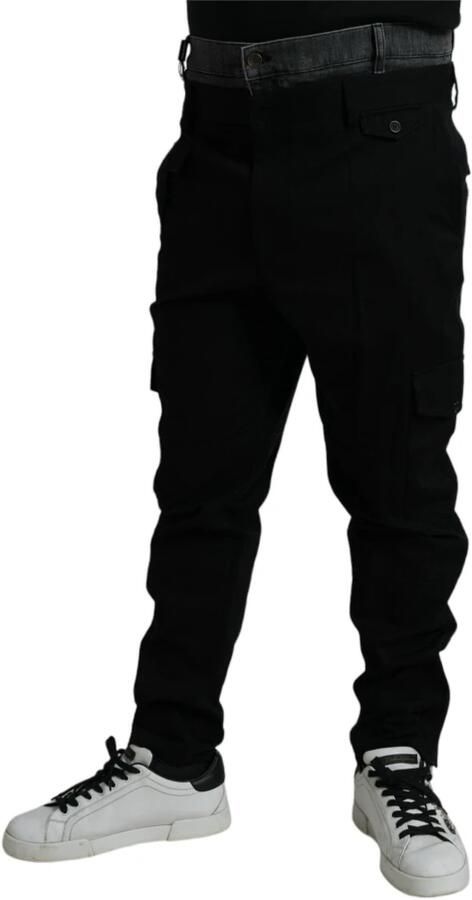 Dolce & Gabbana Zwart Grijs Katoenen Jogger Broek Black Heren - Foto 4