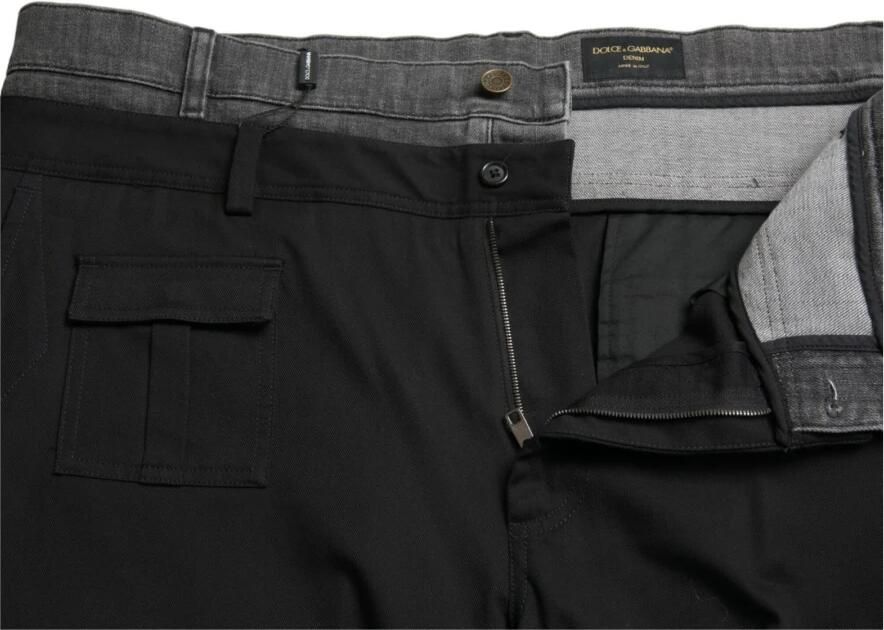 Dolce & Gabbana Zwart Grijs Katoenen Jogger Broek Black Heren - Foto 3