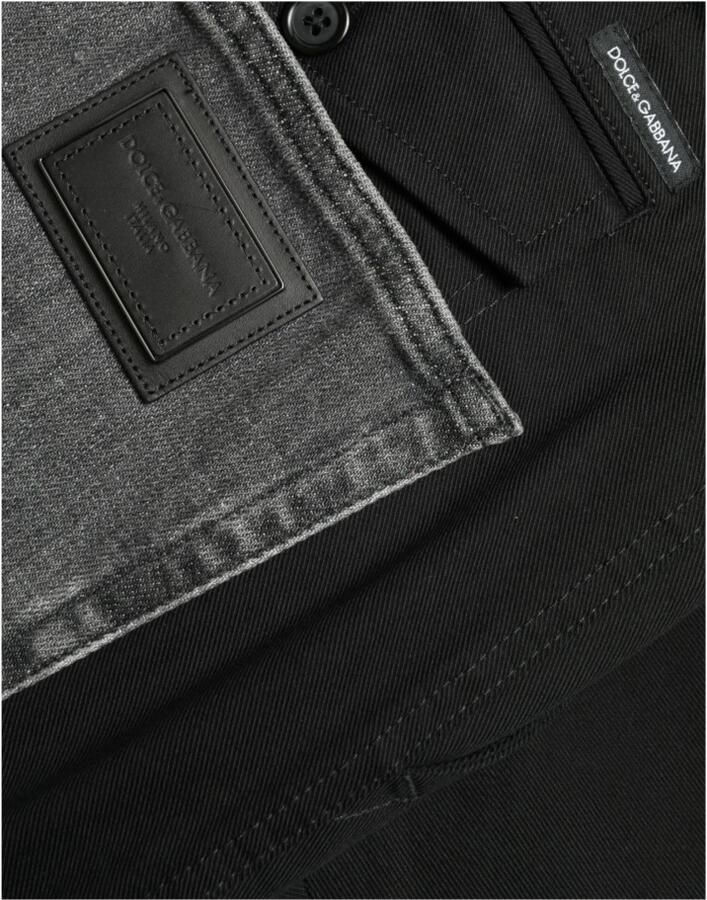 Dolce & Gabbana Zwart Grijs Katoenen Jogger Broek Black Heren