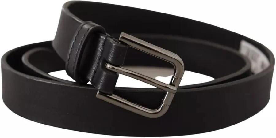 Dolce & Gabbana Zwart Leren Klassieke Riem met Metalen Logo Gesp Black Unisex - Foto 5
