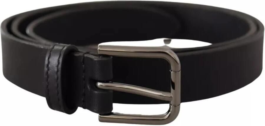 Dolce & Gabbana Zwart Leren Klassieke Riem met Metalen Logo Gesp Black Unisex - Foto 3