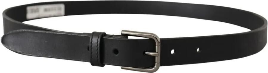 Dolce & Gabbana Zwart Leren Klassieke Riem met Metalen Logo Gesp Black Unisex - Foto 4