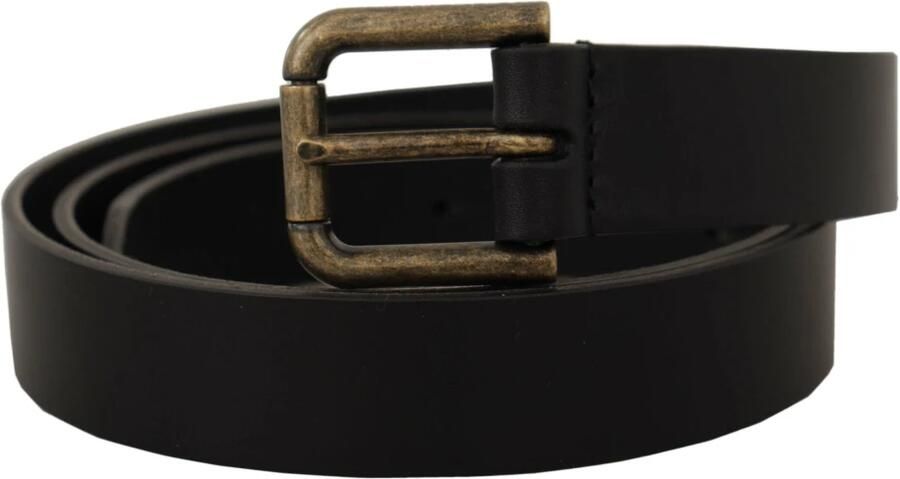 Dolce & Gabbana Zwarte kalfsleren riem met gegraveerd logo en metalen gesp Black Unisex - Foto 12