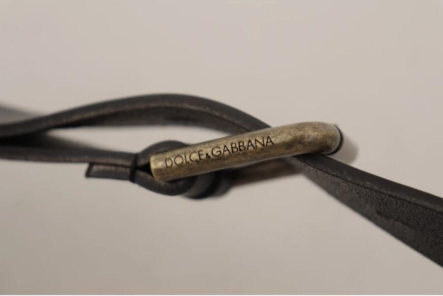 Dolce & Gabbana Zwarte kalfsleren riem met gegraveerd logo en metalen gesp Black Unisex - Foto 3
