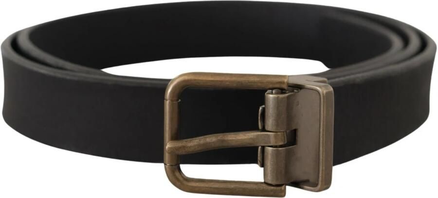Dolce & Gabbana Zwarte kalfsleren riem met gegraveerd logo en metalen gesp Black Unisex - Foto 19