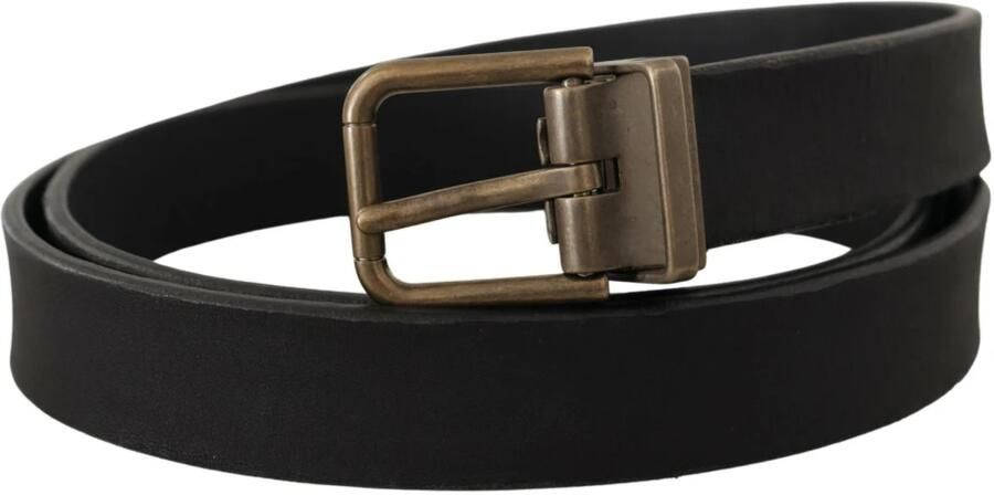 Dolce & Gabbana Zwarte kalfsleren riem met gegraveerd logo en metalen gesp Black Unisex - Foto 14
