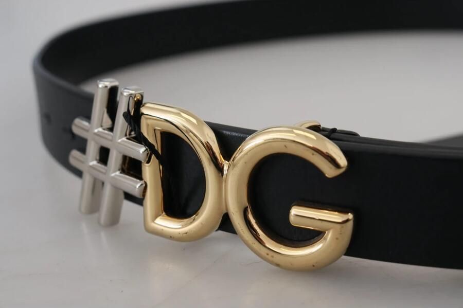 Dolce & Gabbana Zwart Leren Riem met Metalen Gesp Black Dames - Foto 2