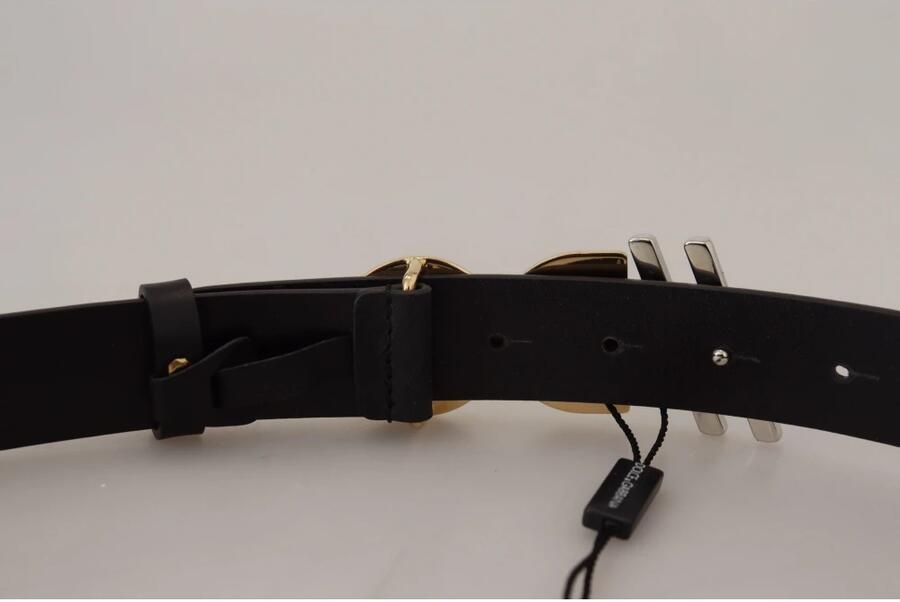 Dolce & Gabbana Zwart Leren Riem met Metalen Gesp Black Dames