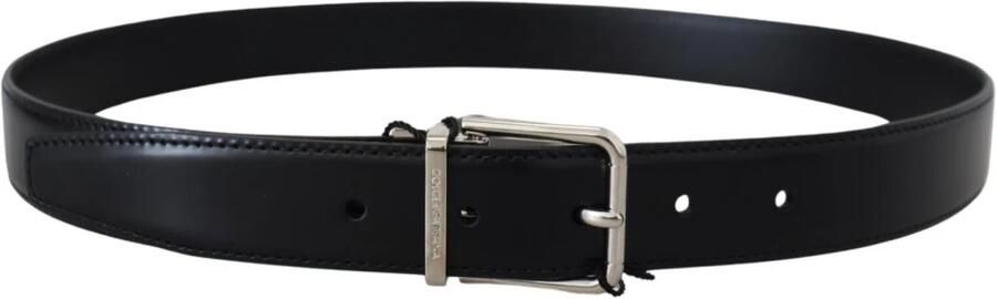 Dolce & Gabbana Zwart Leren Riem met Zilverkleurige Metalen Gesp Black Heren - Foto 6